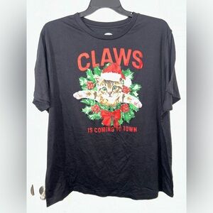 Brand new men’s size 2xl claws is coming to town cat Christmas tshirt